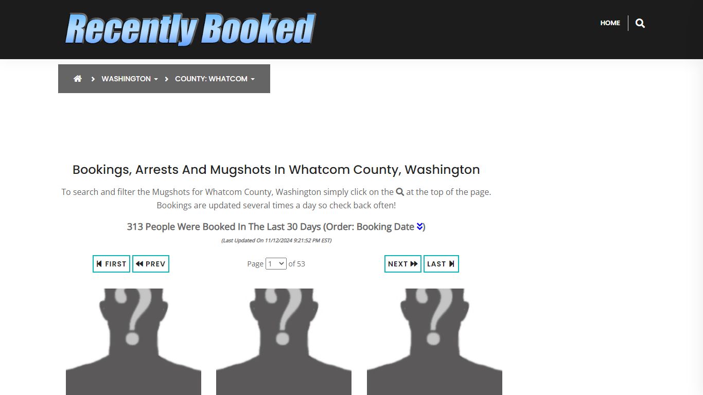 Bookings, Arrests and Mugshots in Whatcom County, Washington