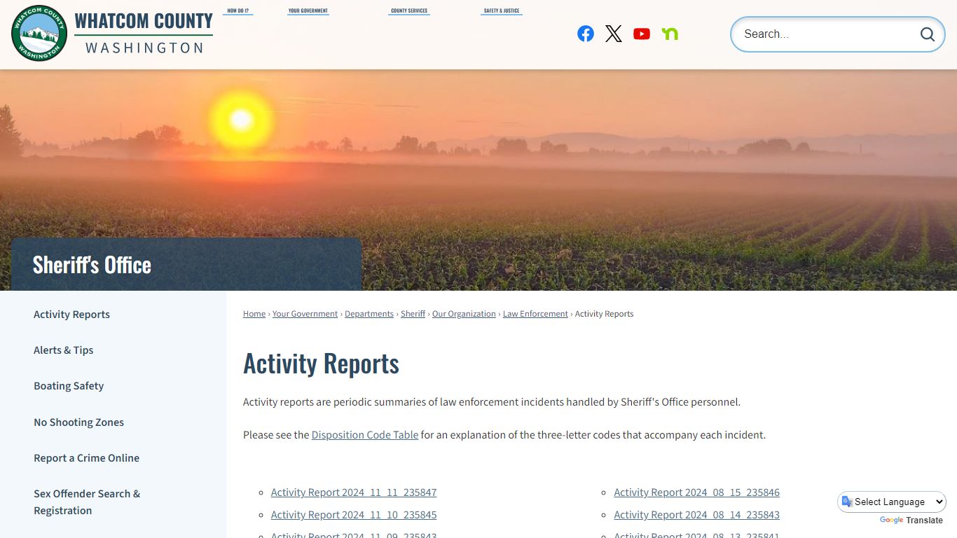 Activity Reports | Whatcom County, WA - Official Website