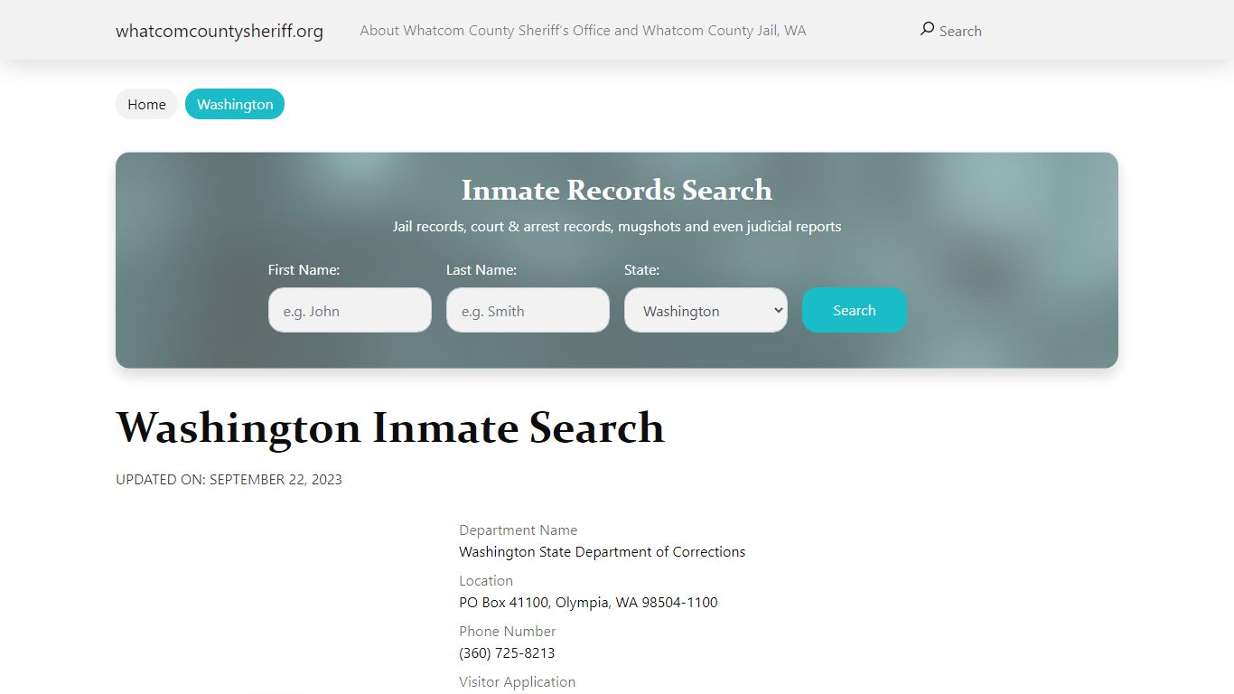 Washington Inmate Search - Whatcom County Sheriff